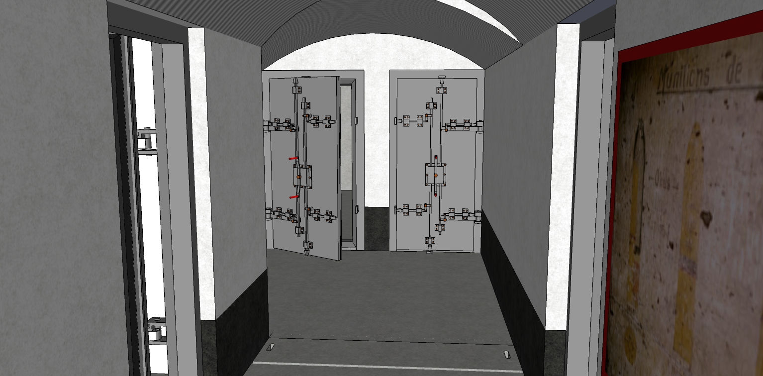 la poterne avec ses deux portes PHC (portes hermétiques étanches)